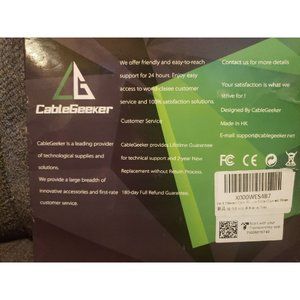 CableGeeker 50 ft Black Cat6 Flat Patch Ethernet Cable